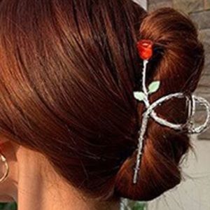 New Rose Metal Clad Hair Clip